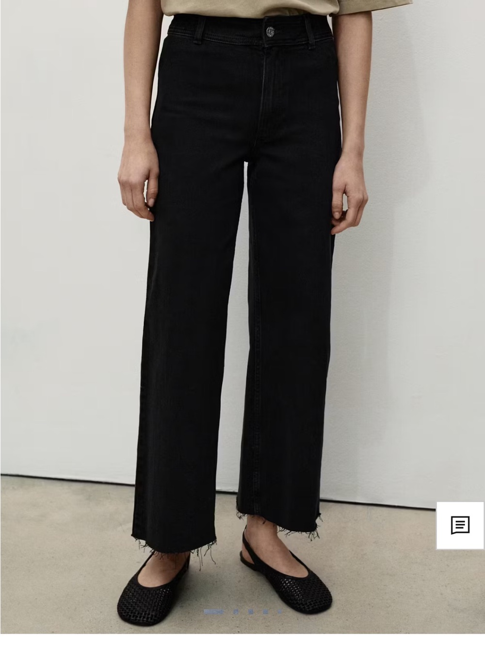 Black Straight/Wide-Leg High-Rise Jeans -